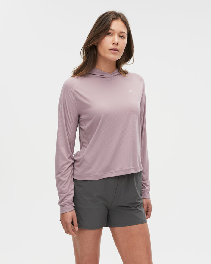 Bianca wearing the Mauve top, size 10