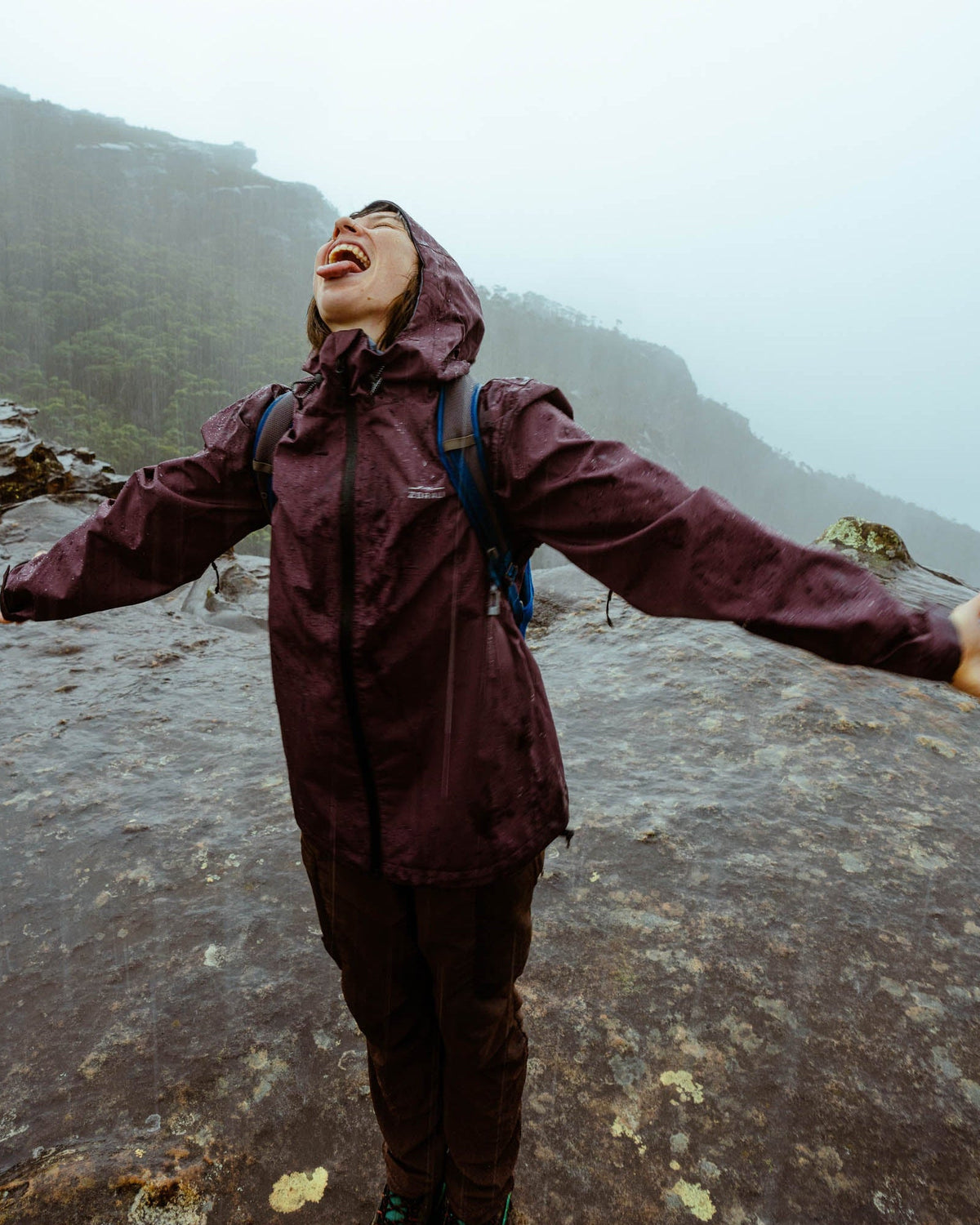 Horizon 3L Rain Jacket Berry