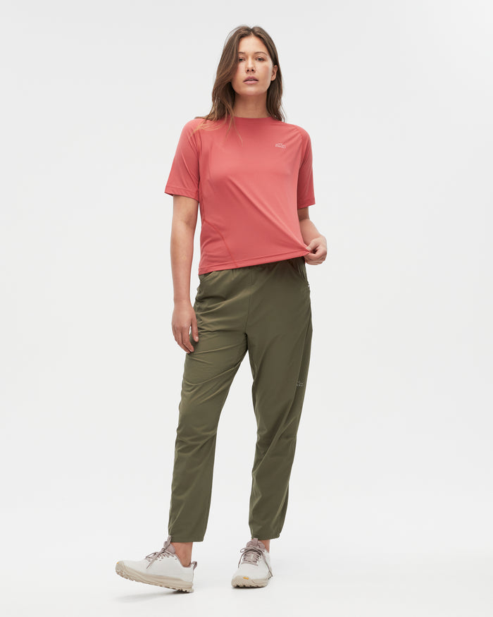 Bianca wearing the Mineral Red top, size 10