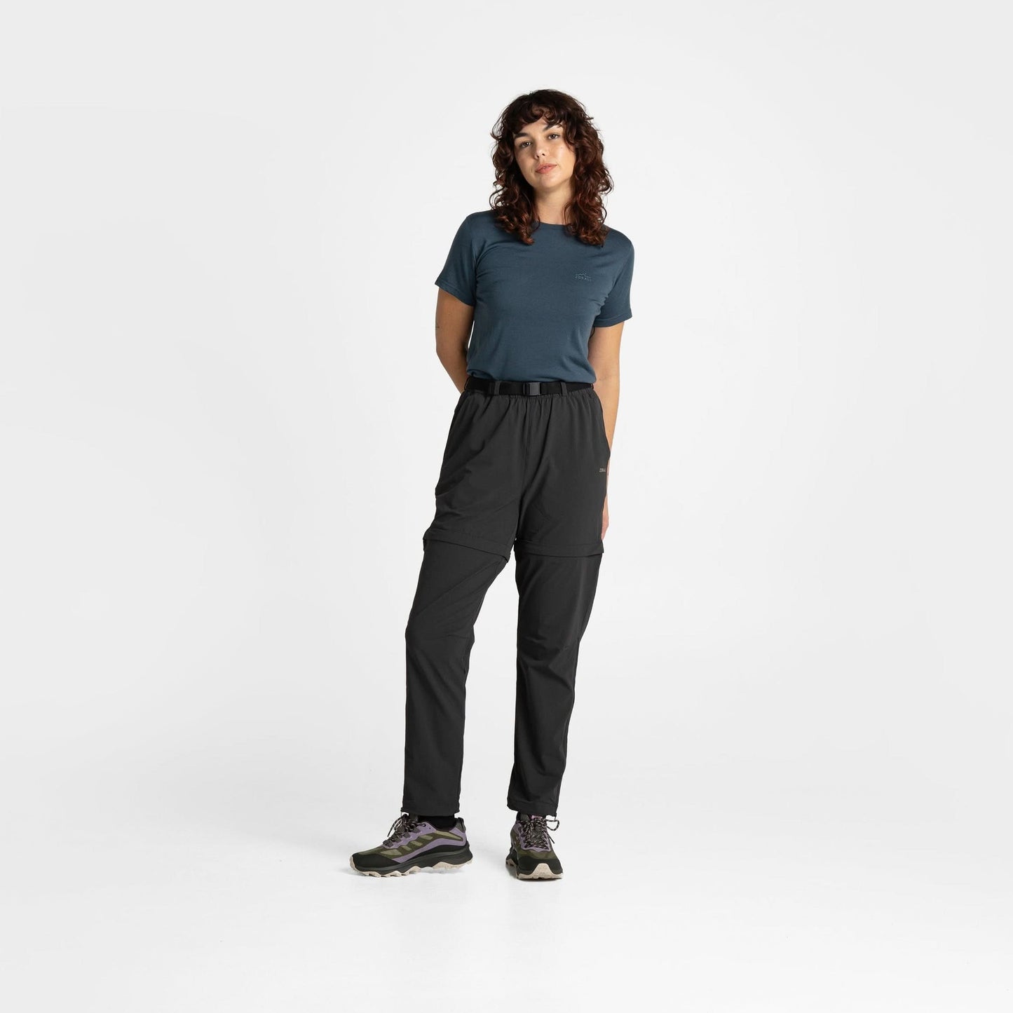 Impeccably Imperfect Womens Zip Off Pants Black