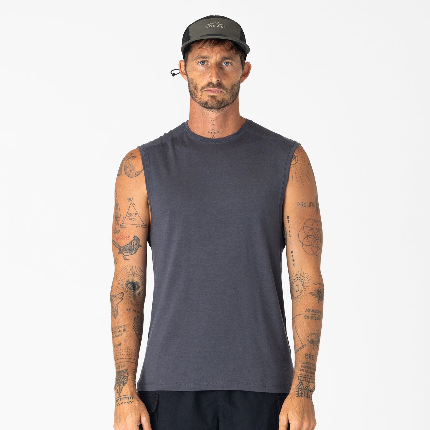 Mens Merino Tank Ash