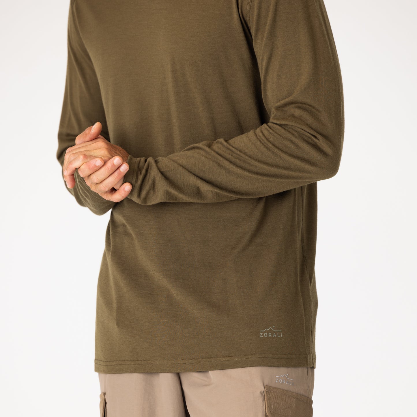 Mens Merino LS Base Layer Olive