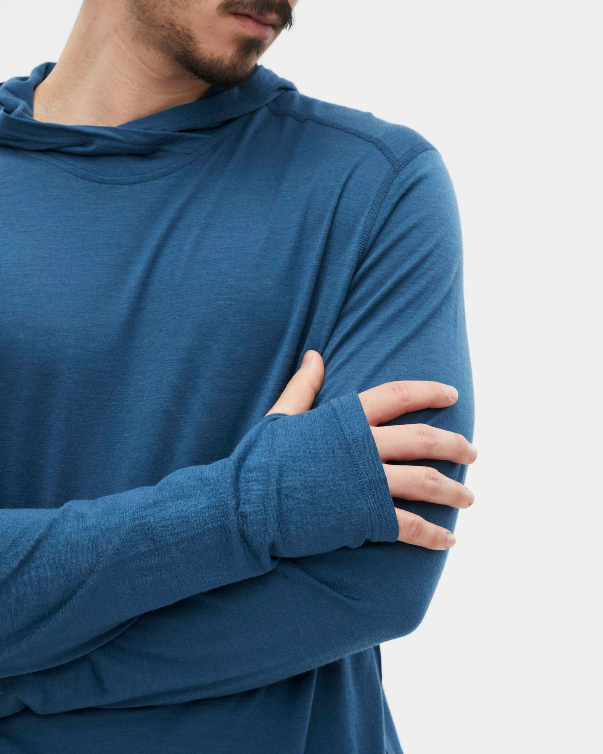 Mens Merino LS Hoody Deep Sea