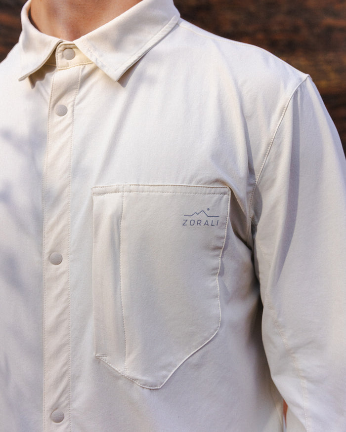 Kelly wearing the Beachwood shirt, size L