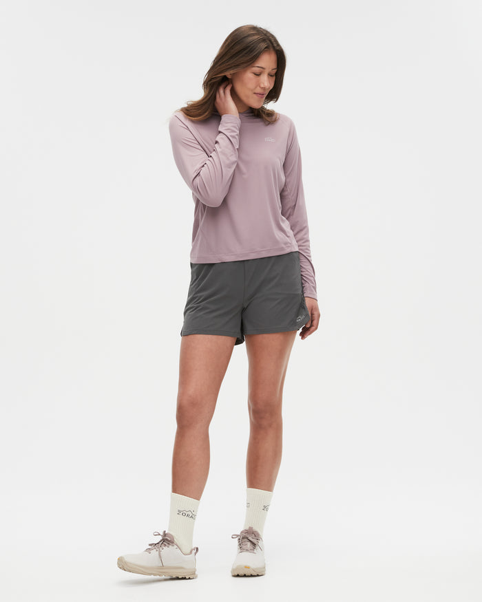 Bianca wearing the Mauve top, size 10