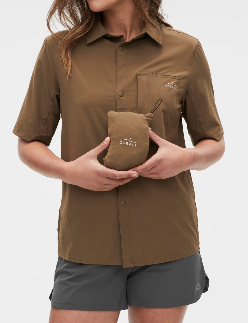 Packs into its own chest pocket on the Teak Daylight™ Technical Short Sleeve Shirt