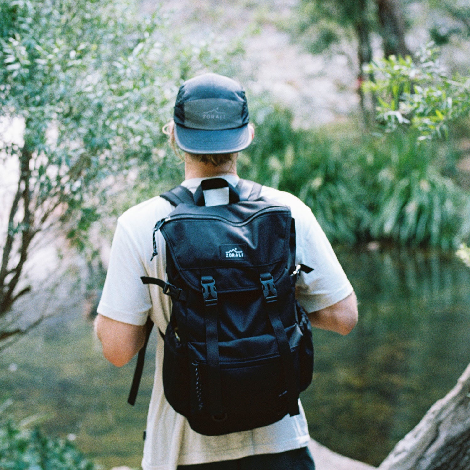 Green and black backpack online