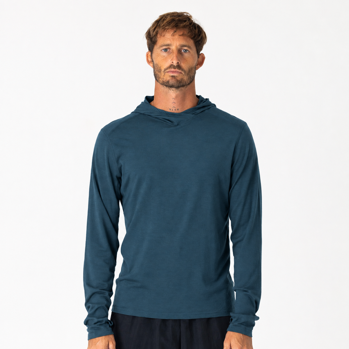 Mens Merino LS Hoody Deep Sea