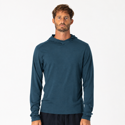 Mens Merino LS Hoody Deep Sea