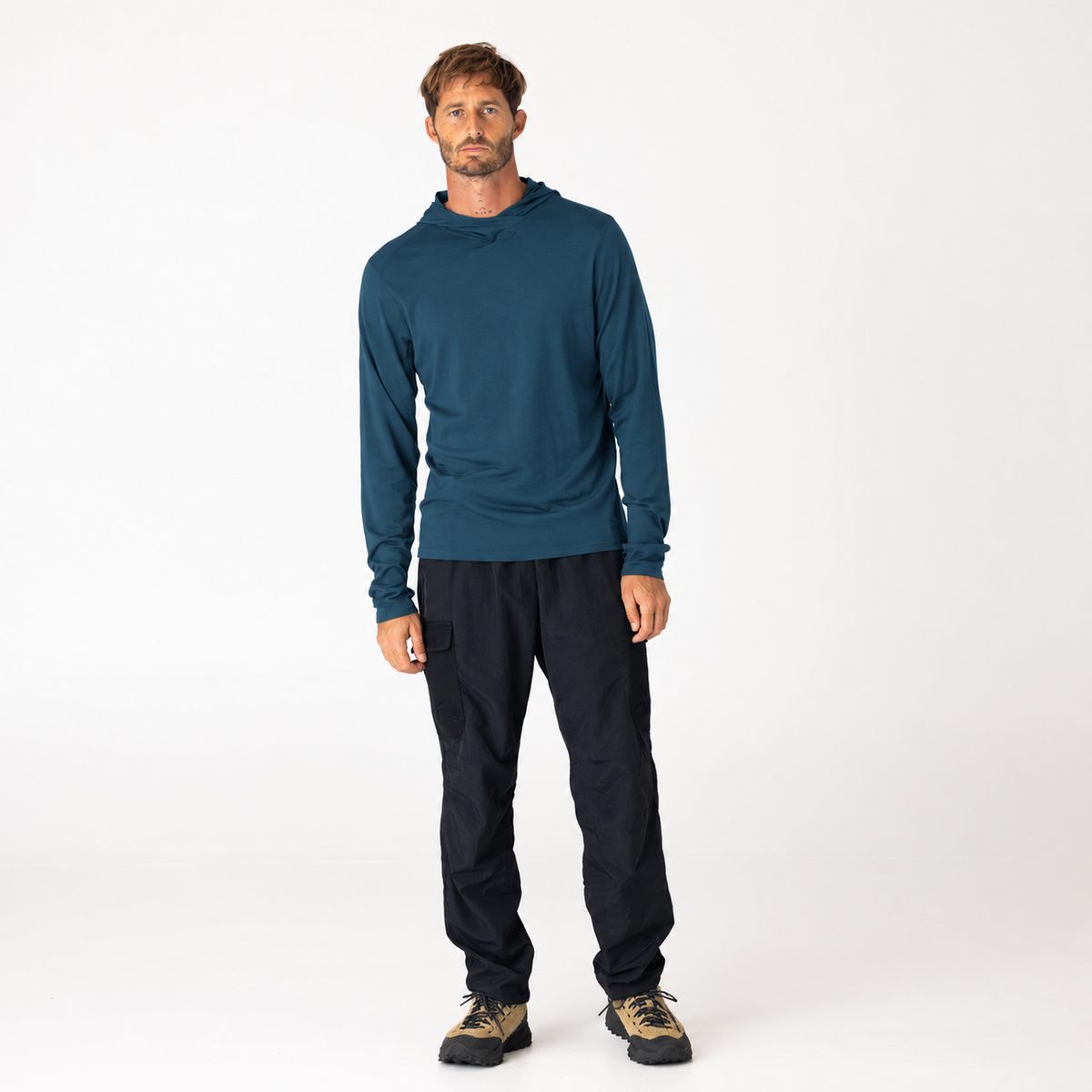 Mens Merino LS Hoody Deep Sea