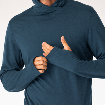 Mens Merino LS Hoody Deep Sea