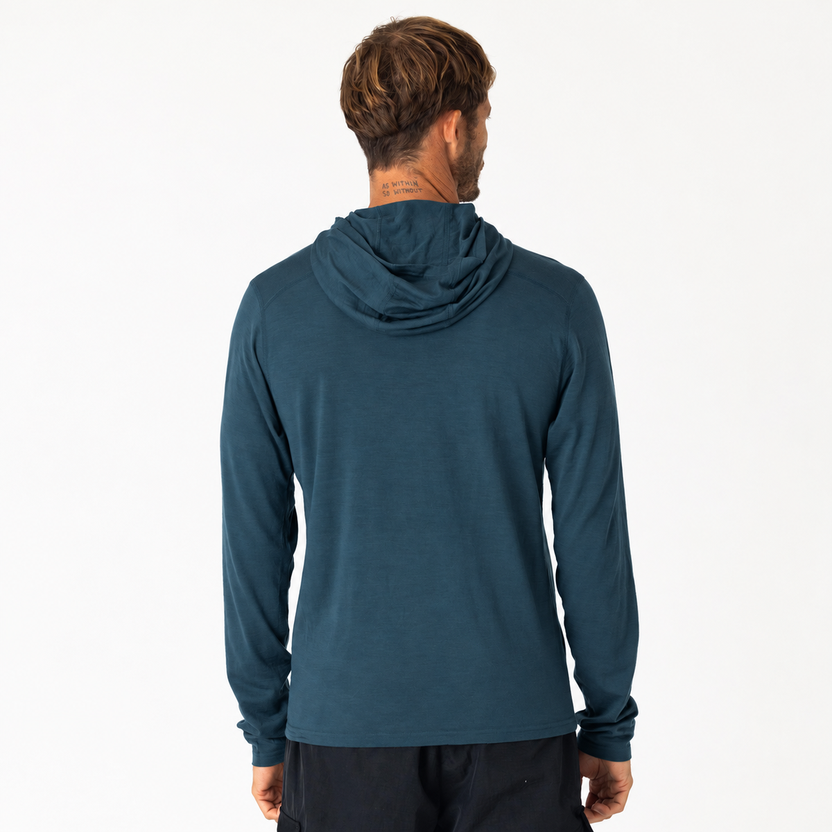 Mens Merino LS Hoody Deep Sea