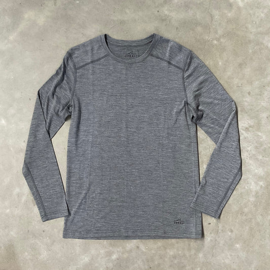 Impeccably Imperfect Mens Merino LS Base Layer Grey Marle M