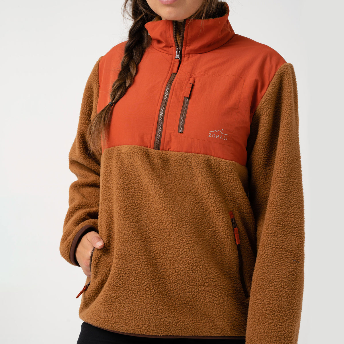 1/4 Zip Fleece Canyon Red – Zorali