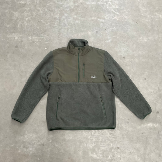 Impeccably Imperfect Mens 1/4 Zip Fleece Dusty Olive XL