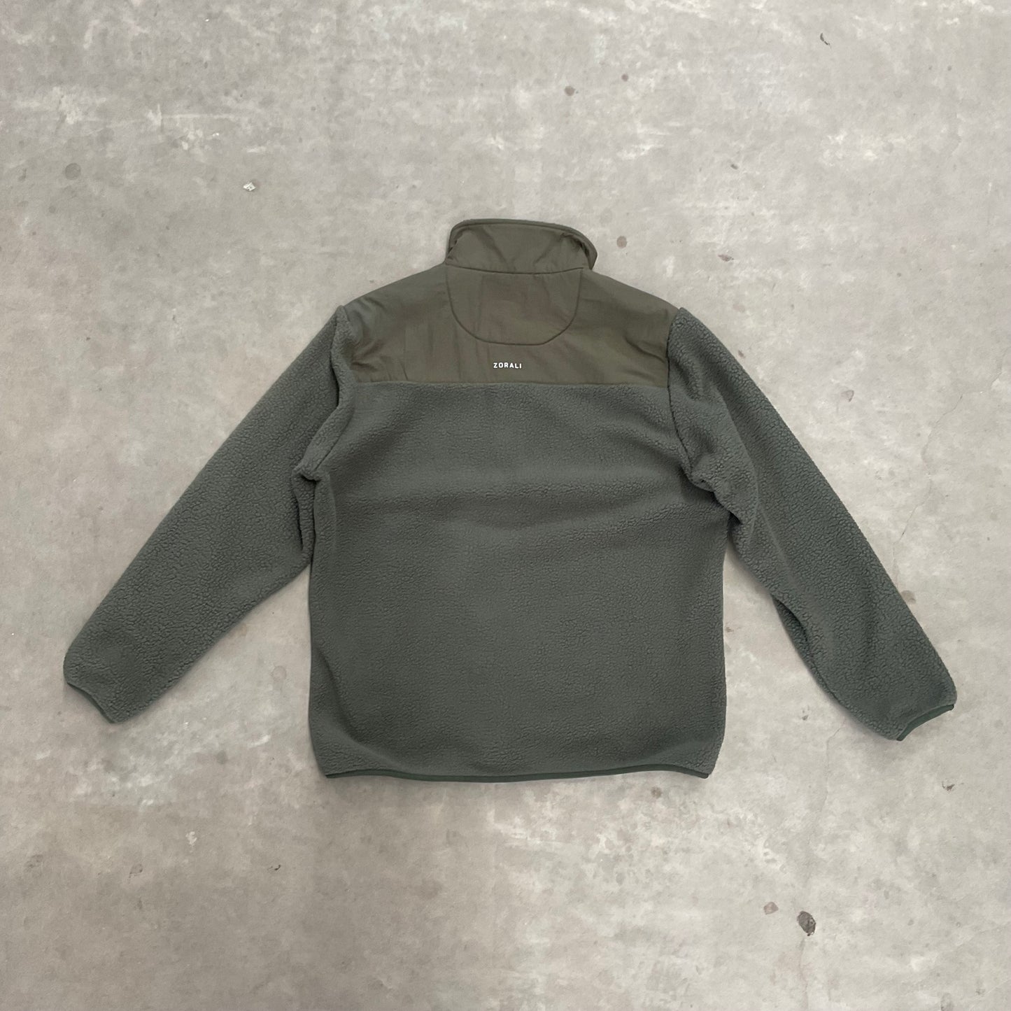 Impeccably Imperfect Mens 1/4 Zip Fleece Dusty Olive XL