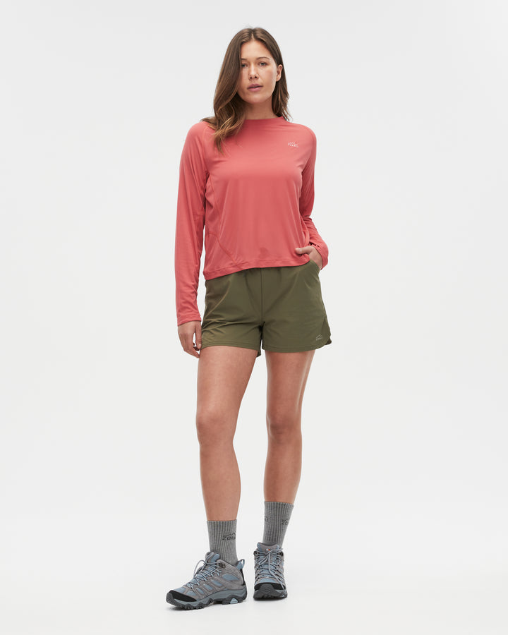 Womens Daylight™ Long Sleeve T-Shirt in Mineral Red