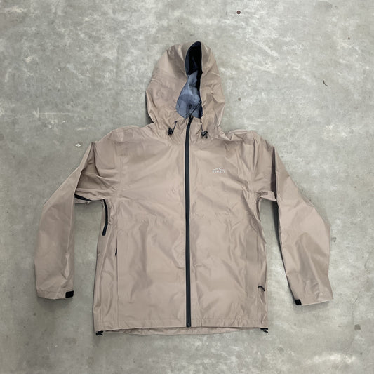 Impeccably Imperfect Mens Horizon 3L Rain Jacket Stone