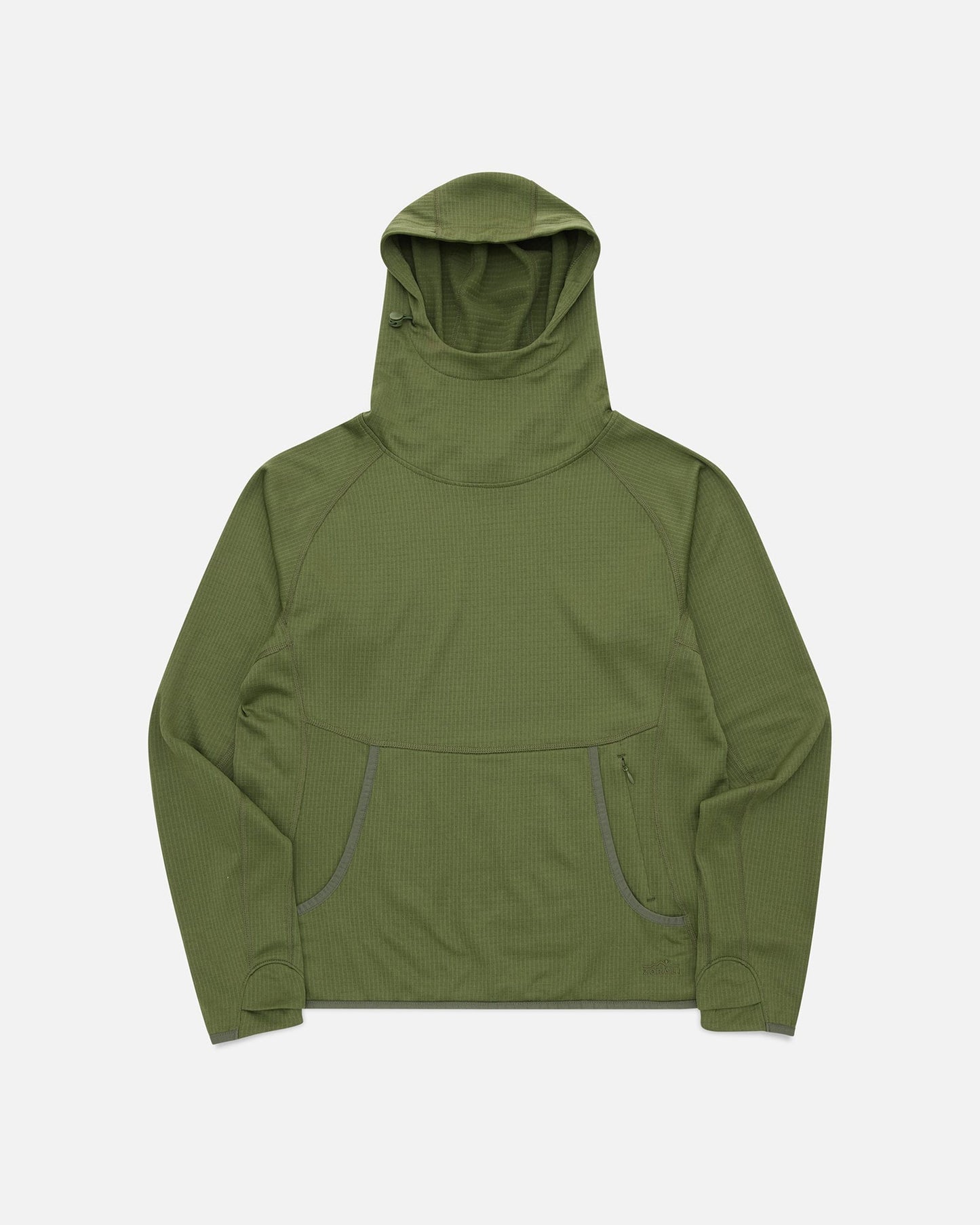 Womens Air-Grid Fleece Bush Green flat lay