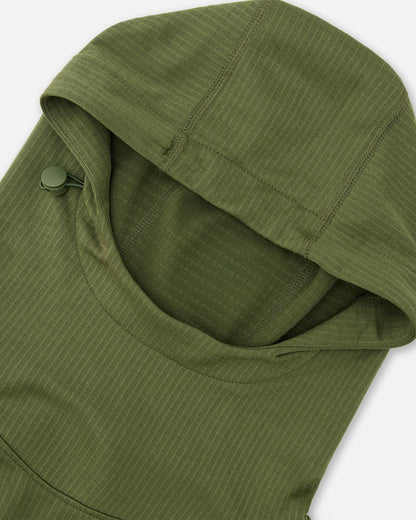 Womens Air-Grid Fleece Bush Green flat lay