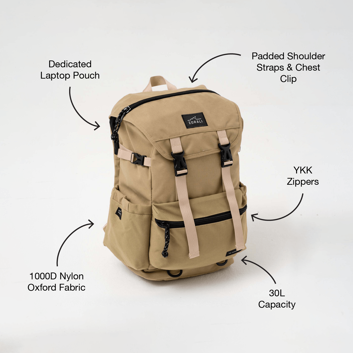 Escapade Backpack - Sand - Bags & Backpacks | Zorali