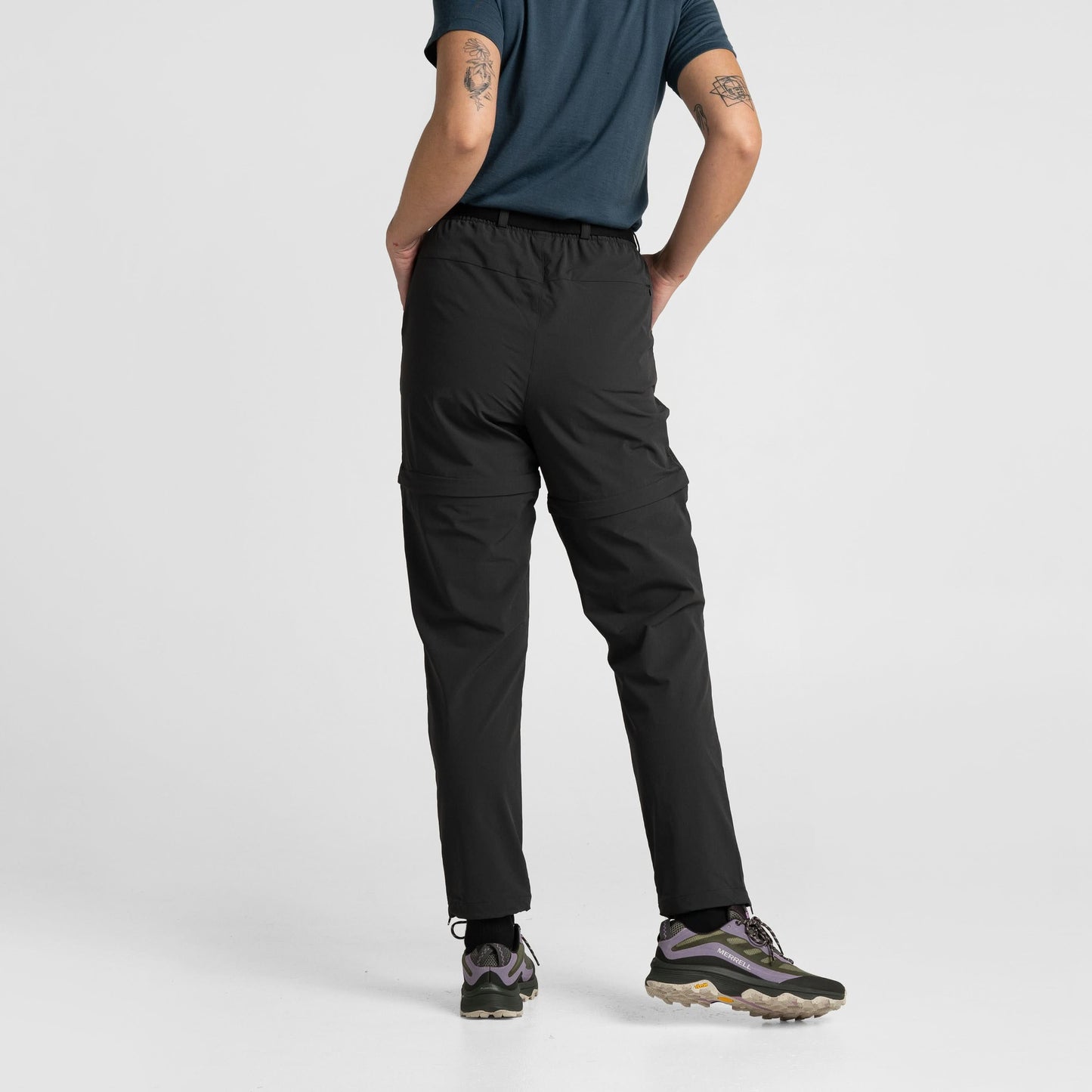 Impeccably Imperfect Womens Zip Off Pants Black