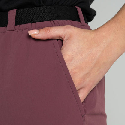 Impeccably Imperfect Womens Zip Off Pants Berry