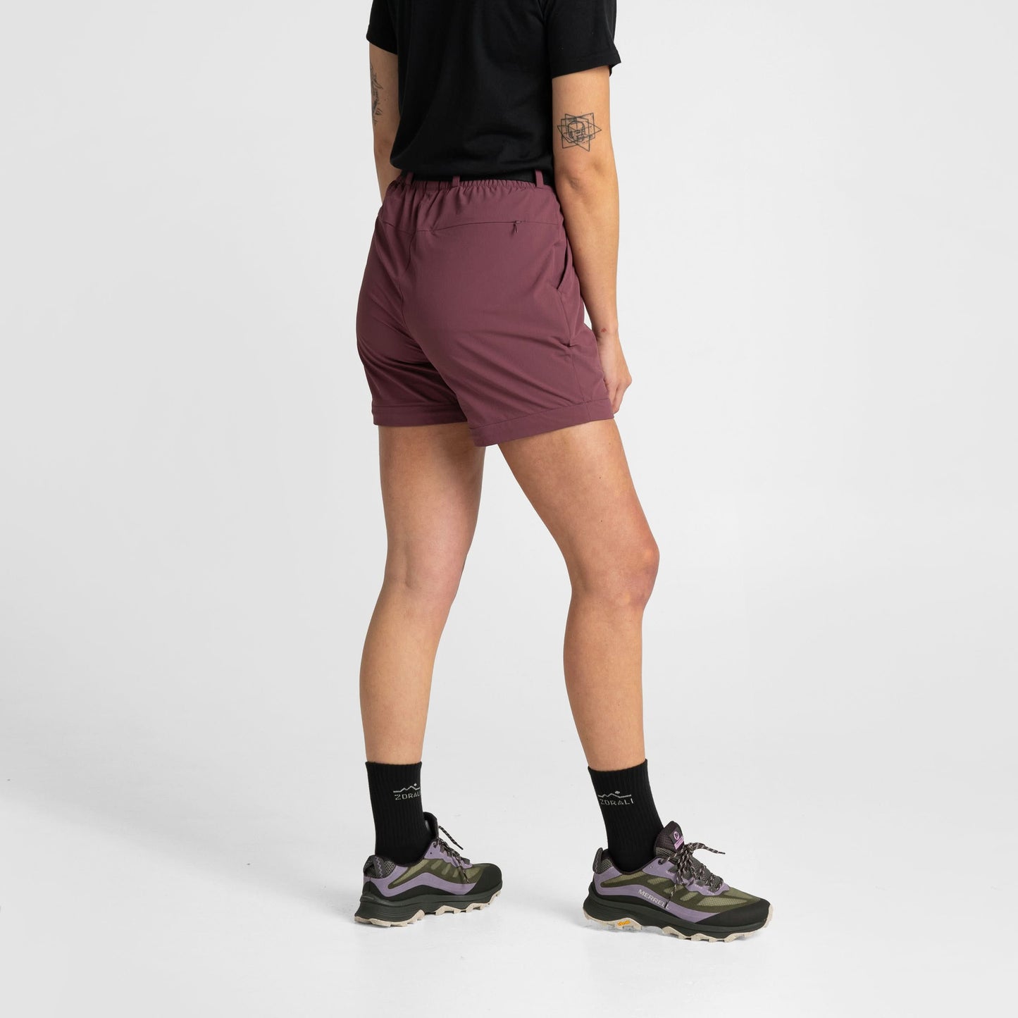 Impeccably Imperfect Womens Zip Off Pants Berry