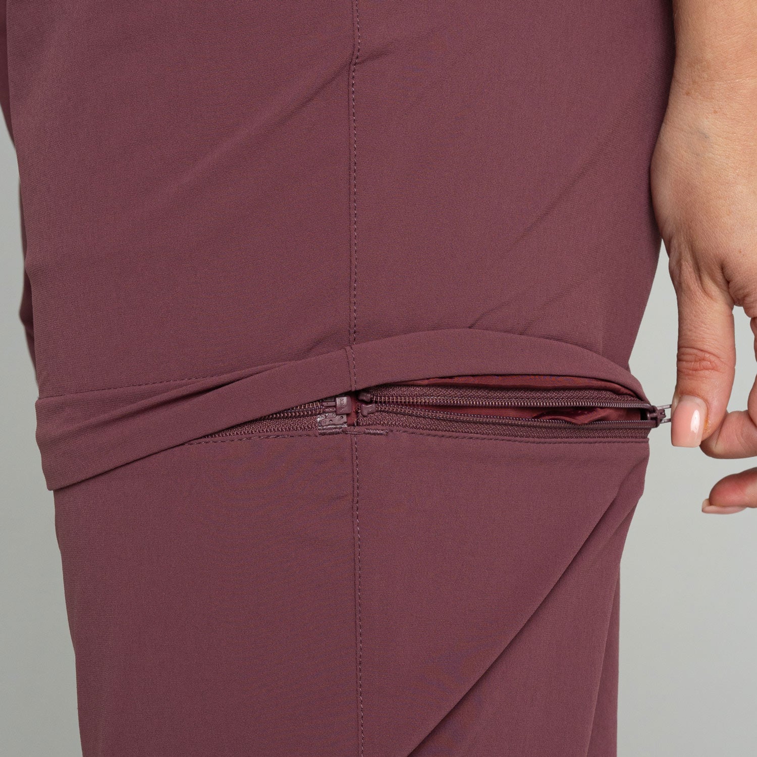 Womens Zip Off Pants Berry