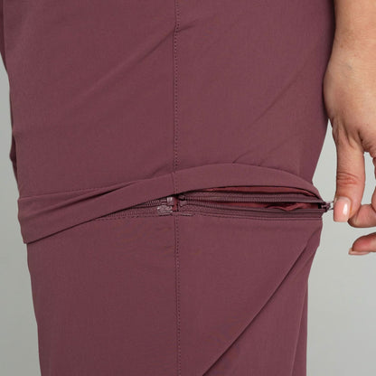Impeccably Imperfect Womens Zip Off Pants Berry