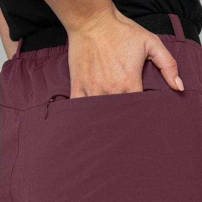 Impeccably Imperfect Womens Zip Off Pants Berry