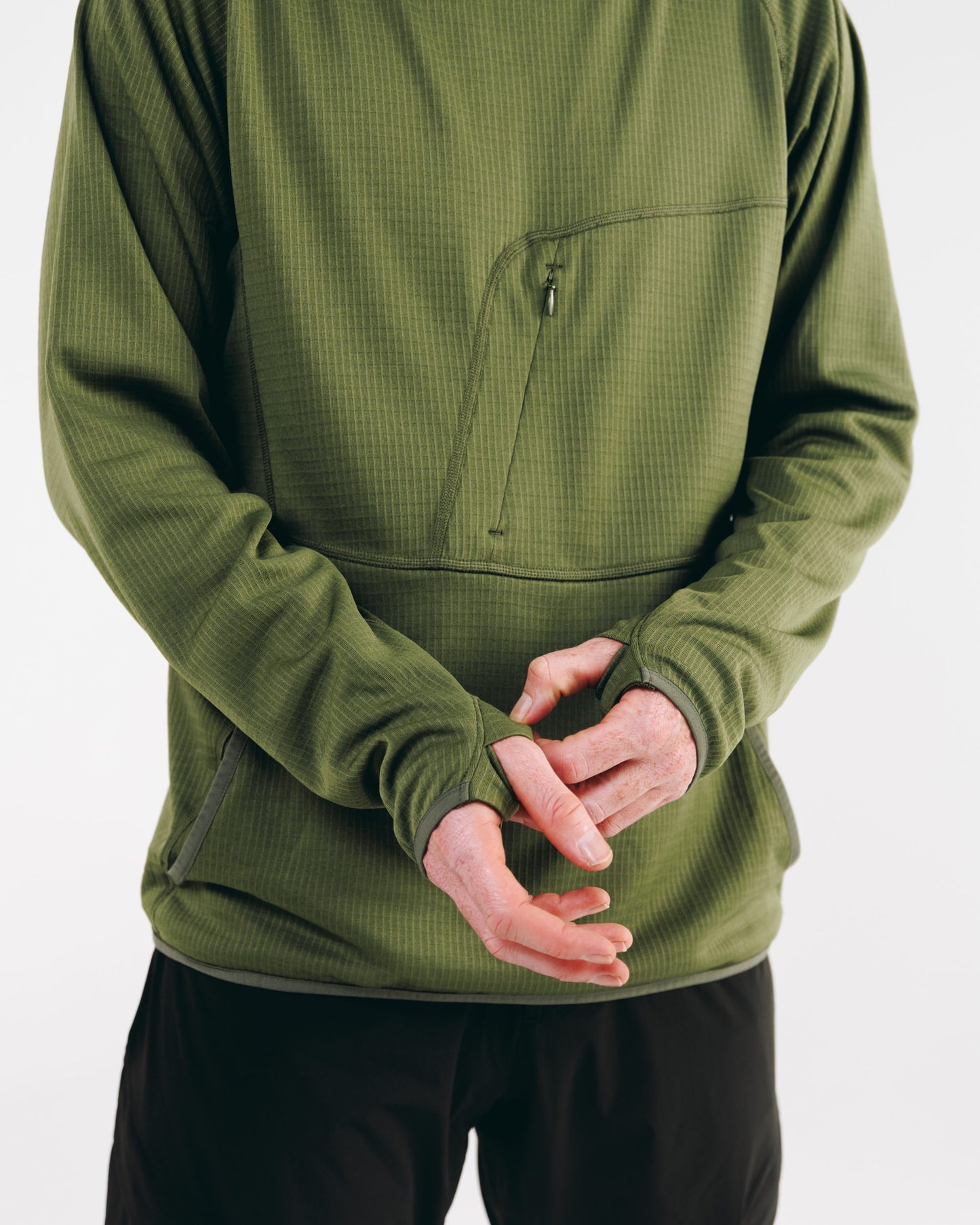 Mens Air-Grid Fleece Bush Green