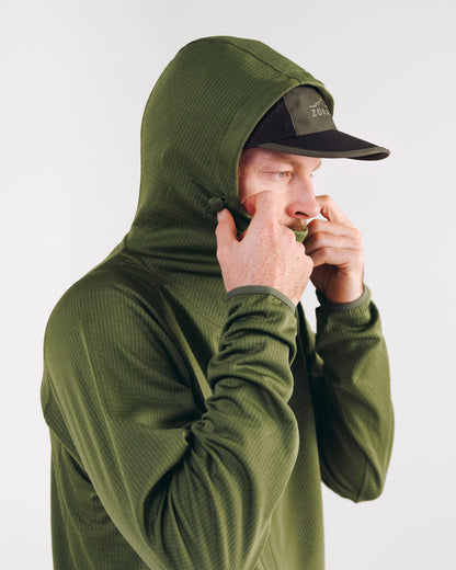 Mens Air-Grid Fleece Bush Green