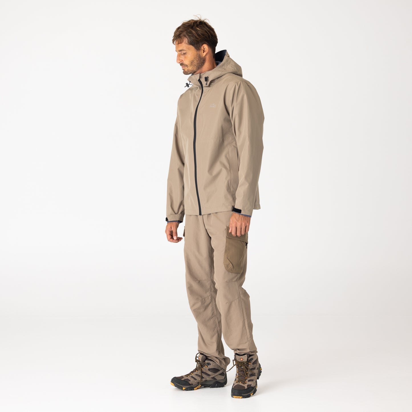 Mens Horizon 3L Rain Jacket Stone