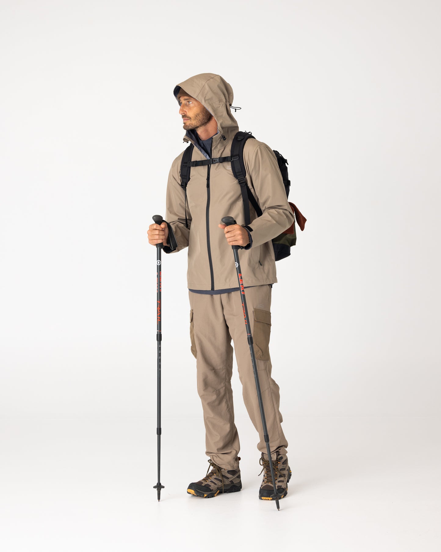 Mens Horizon 3L Rain Jacket Stone