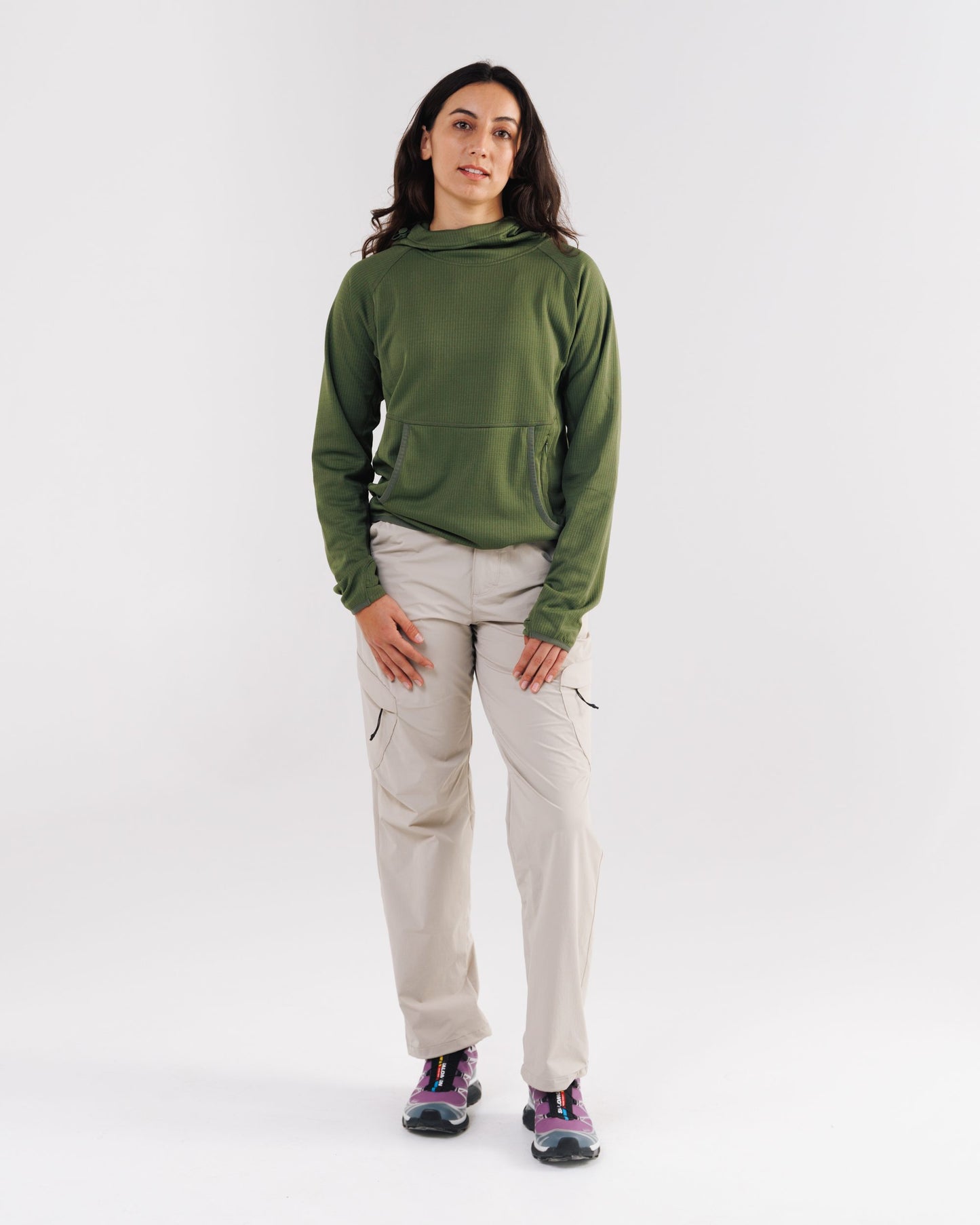 Womens Air-Grid Fleece Bush Green