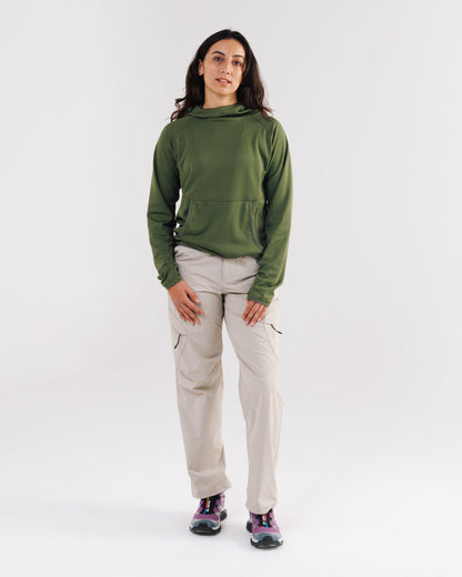 Womens Air-Grid Fleece Bush Green