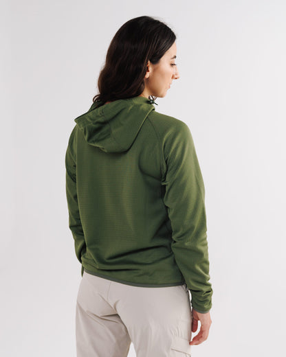 Womens Air-Grid Fleece Bush Green