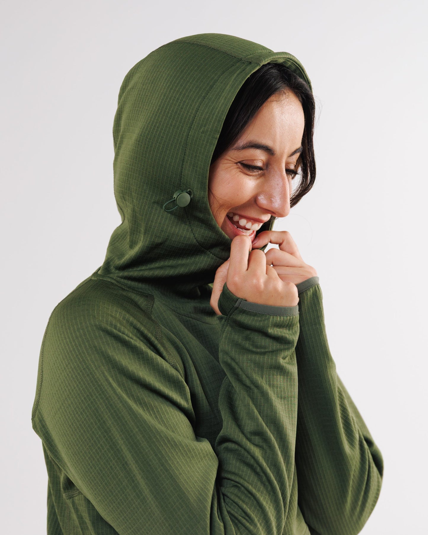 Womens Air-Grid Fleece Bush Green