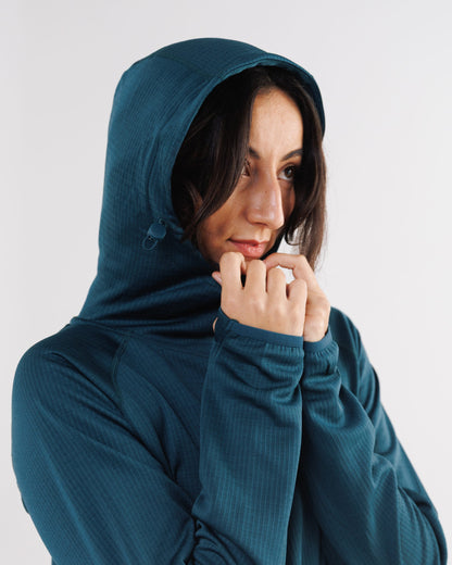 Womens Air-Grid Fleece Deep Sea