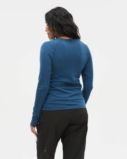Womens Merino LS Base Layer Deep Sea