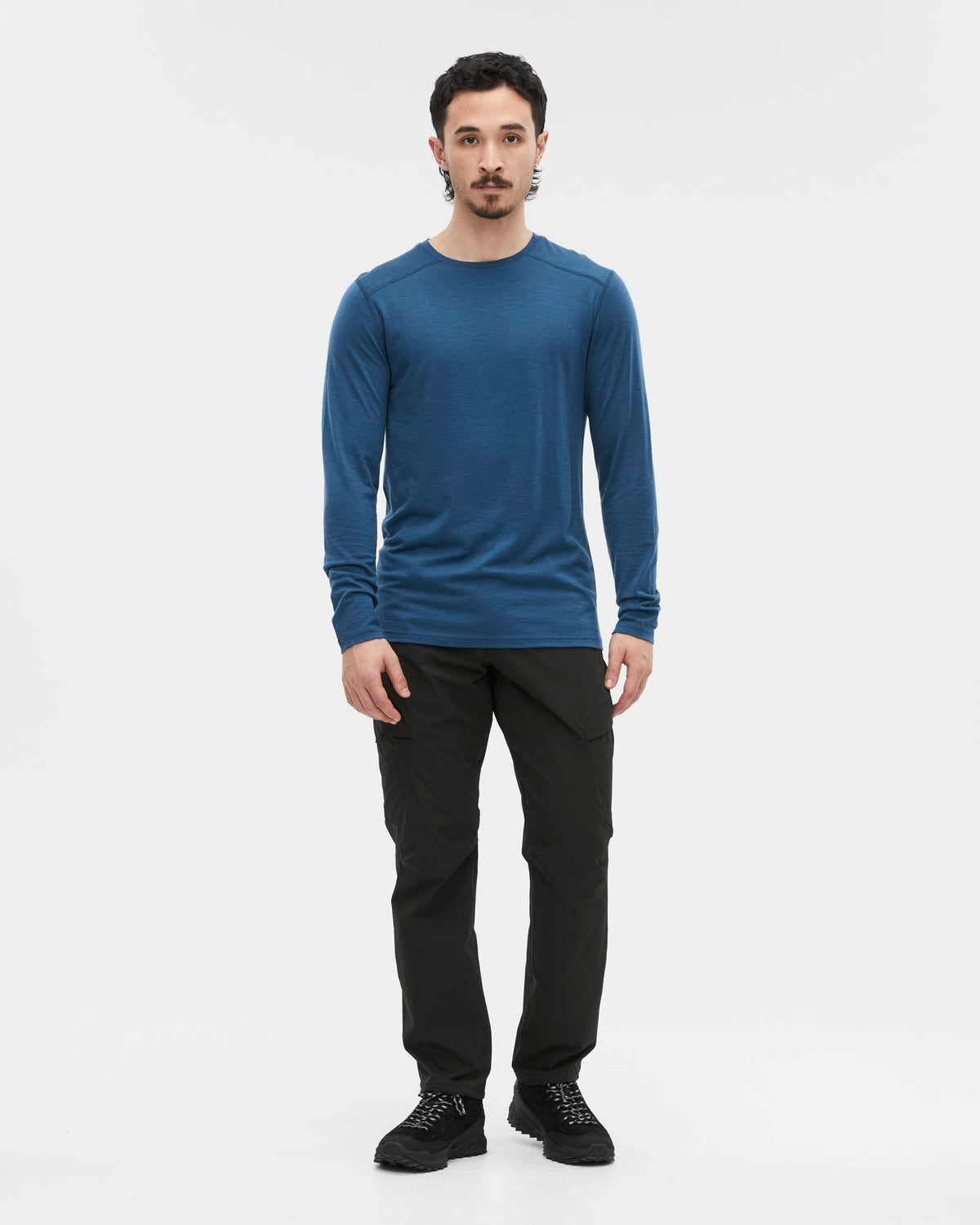 Mens Merino LS Base Layer Deep Sea