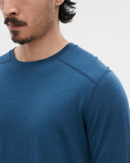 Mens Merino LS Base Layer Deep Sea