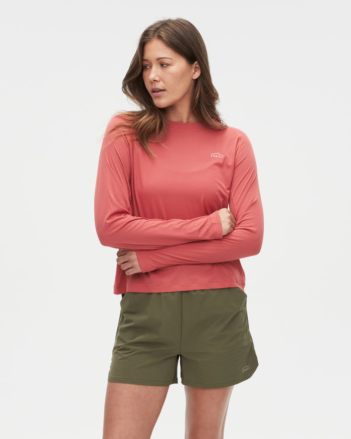 Bianca wearing the Mineral Red top, size 10