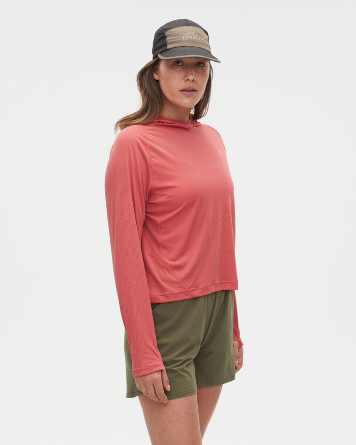 Bianca wearing the Mineral Red top, size 10