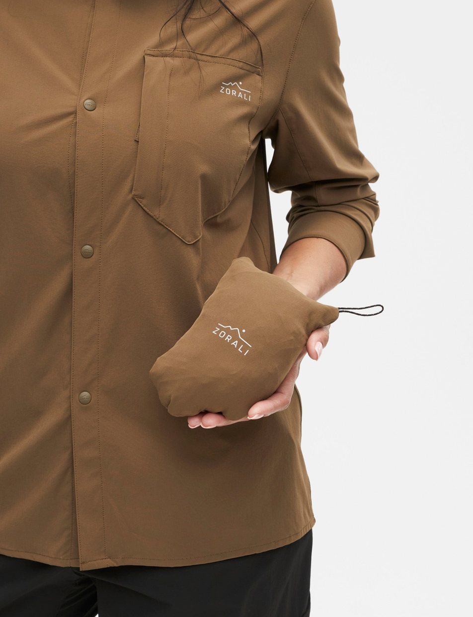 Packs into its own chest pocket on the Teak Daylight™ Technical Long Sleeve Shirt