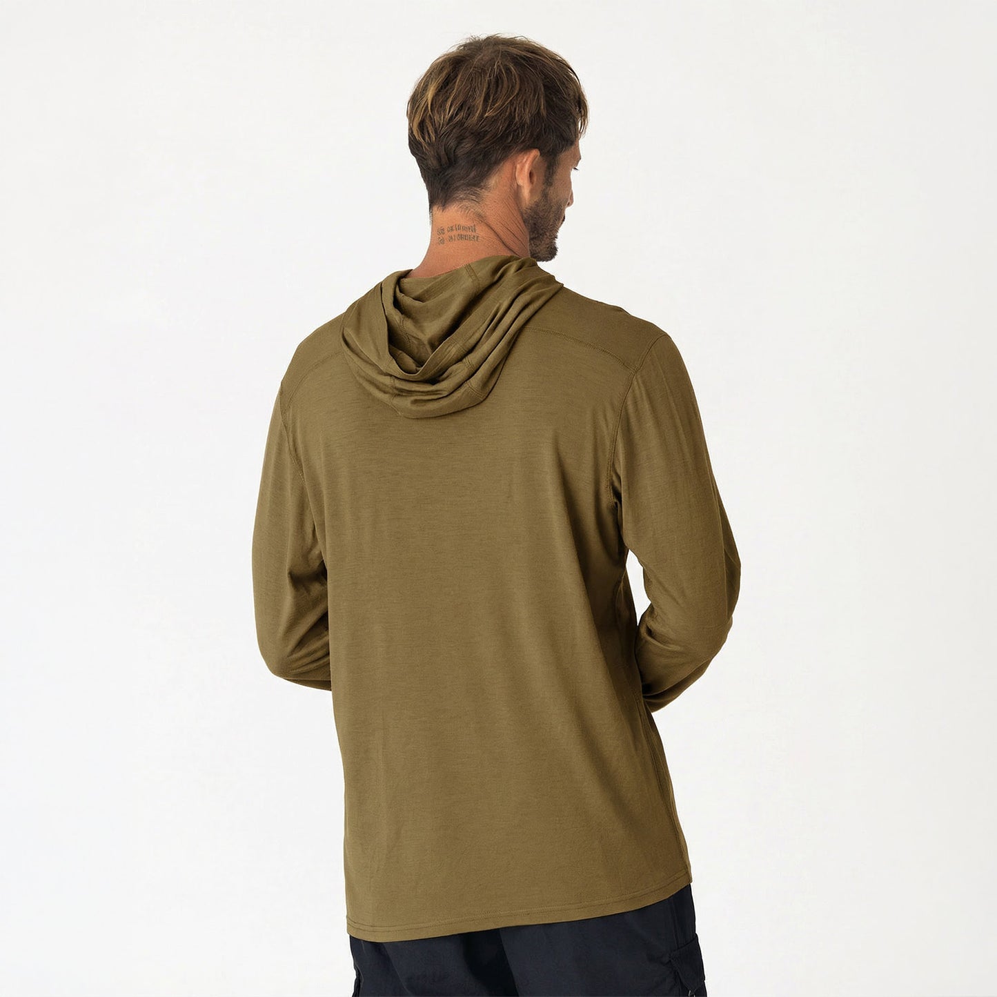 Mens Merino LS Hoody Olive