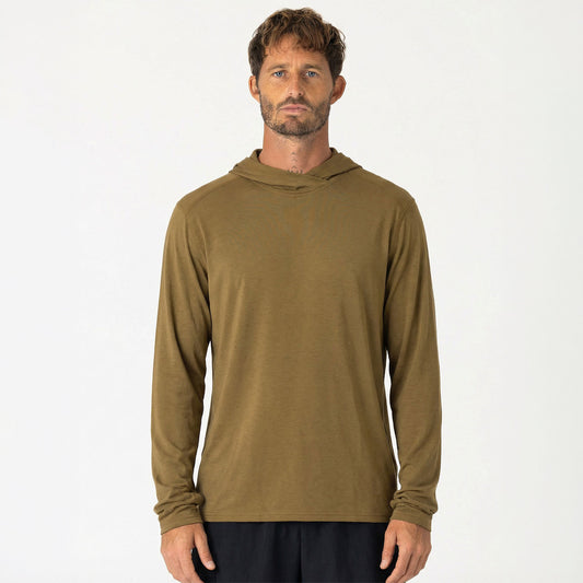 Mens Merino LS Hoody Olive