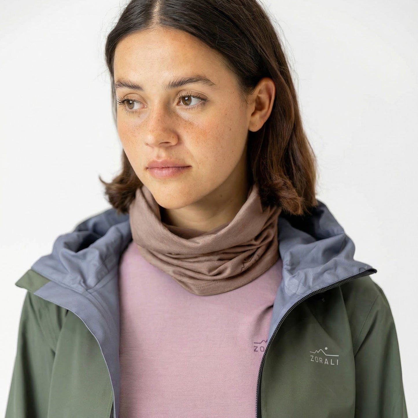 Merino Neck Gaiter Stone Marle