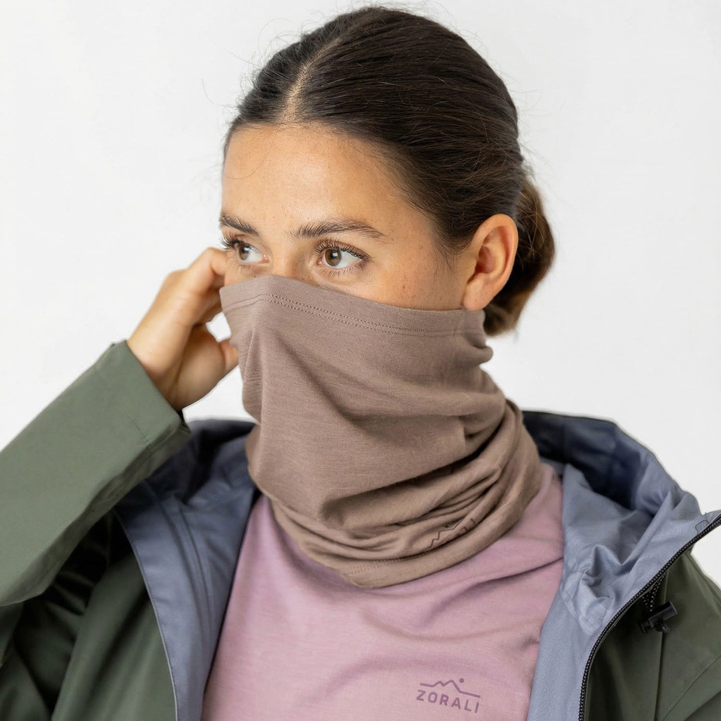 Merino Neck Gaiter Stone Marle